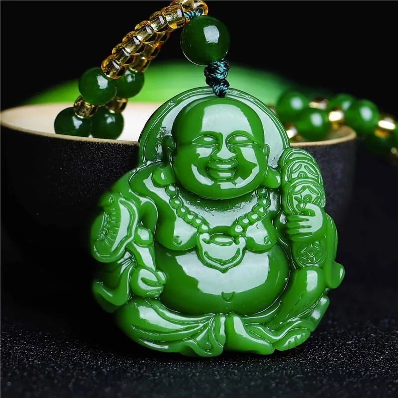 Jewelry & Watches Sp Z Oo Janów Lubelski - Chiński zielony Jade Maitreya budda wisiorek