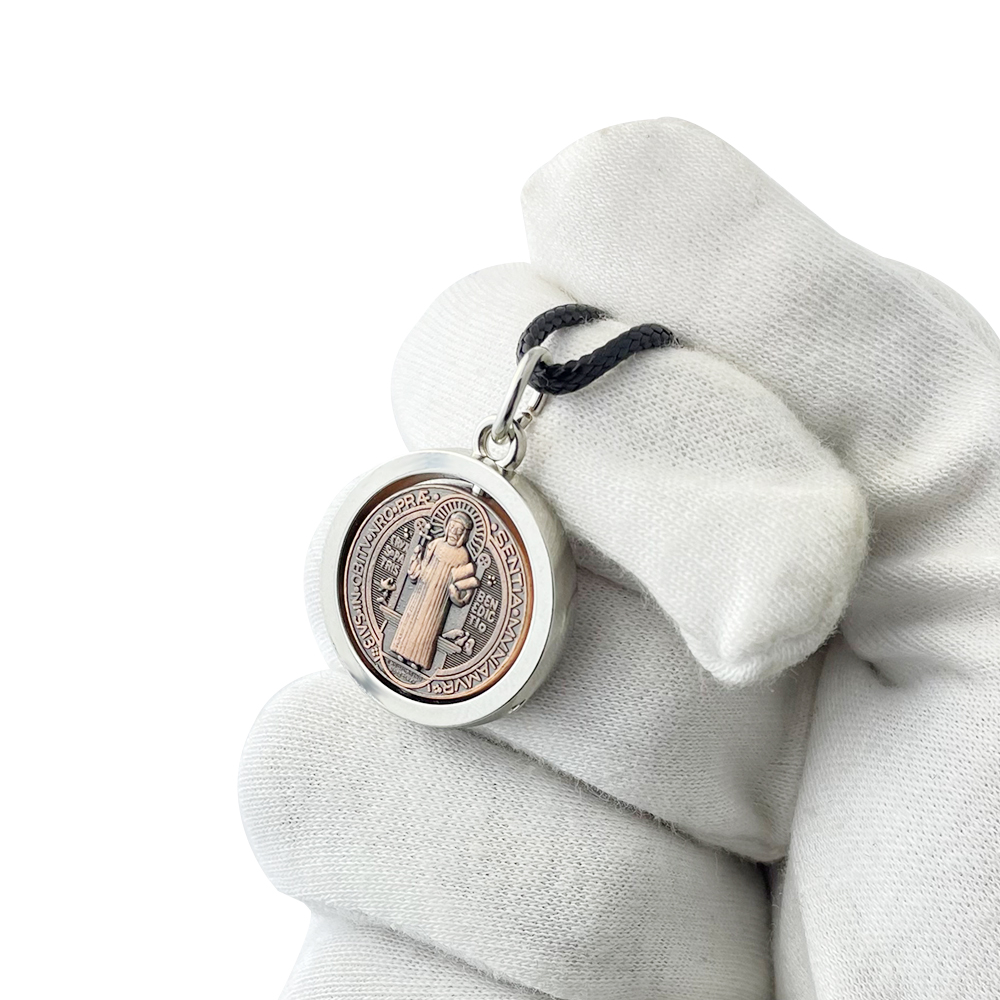 Jewelry & Watches Sp Z Oo Janów Lubelski - Nowy Medalik Świętego Benedykta Naszyjnik Katolicki