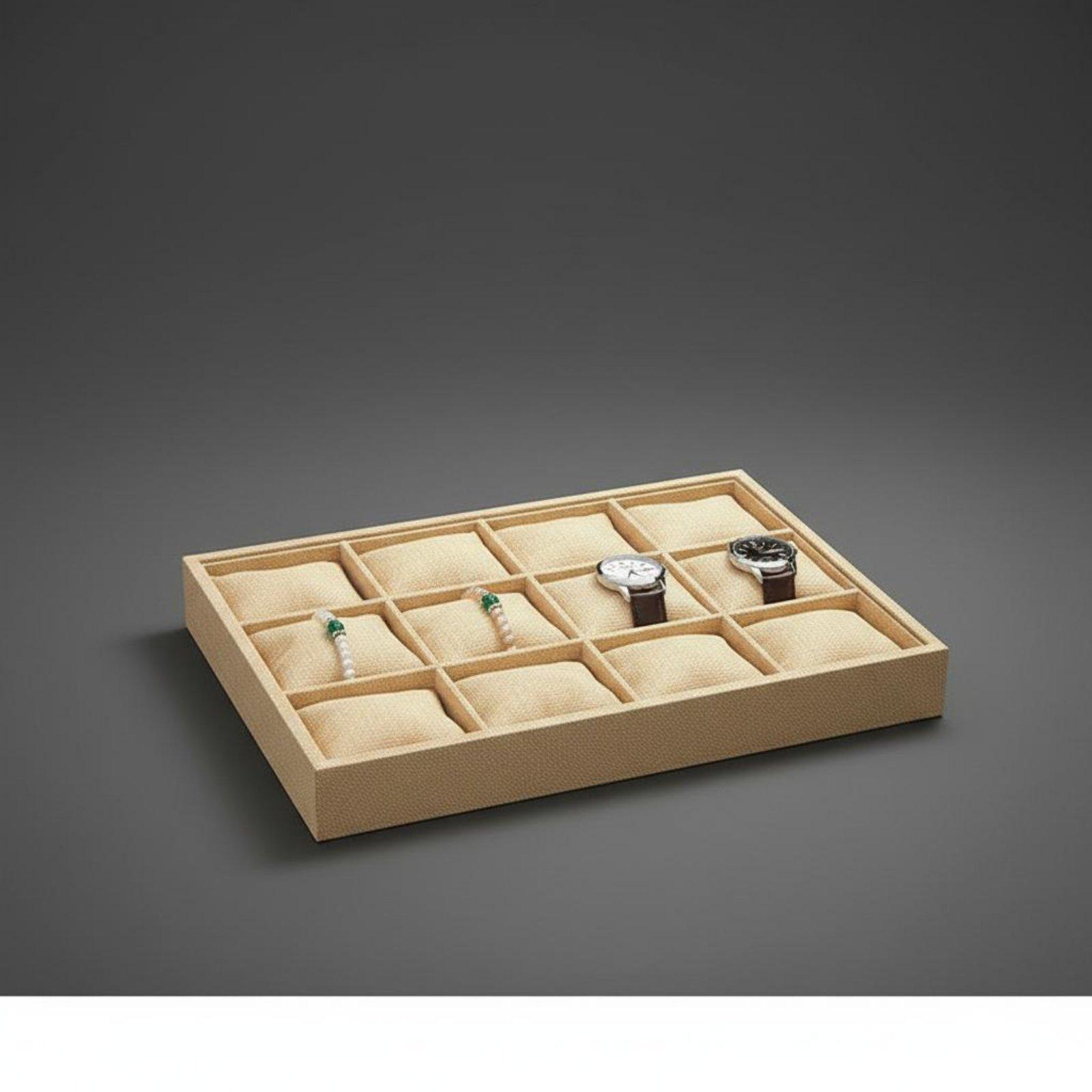 Jewelry Box Watches Bracelets - Półka na biżuterię z tkaniny lnianej,