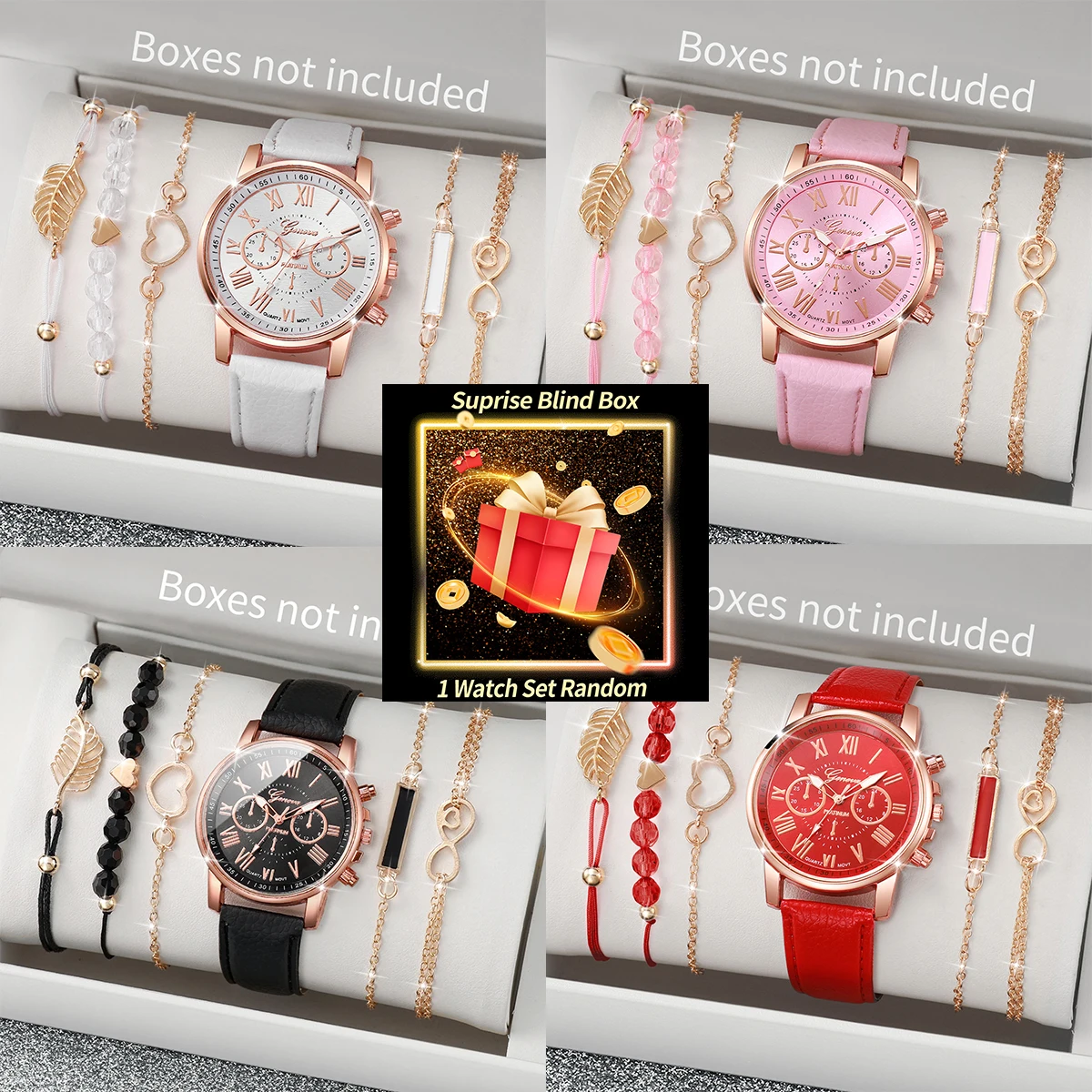 Jewelry Watches Women - Zestaw zegarków damskich w formie „szklanej