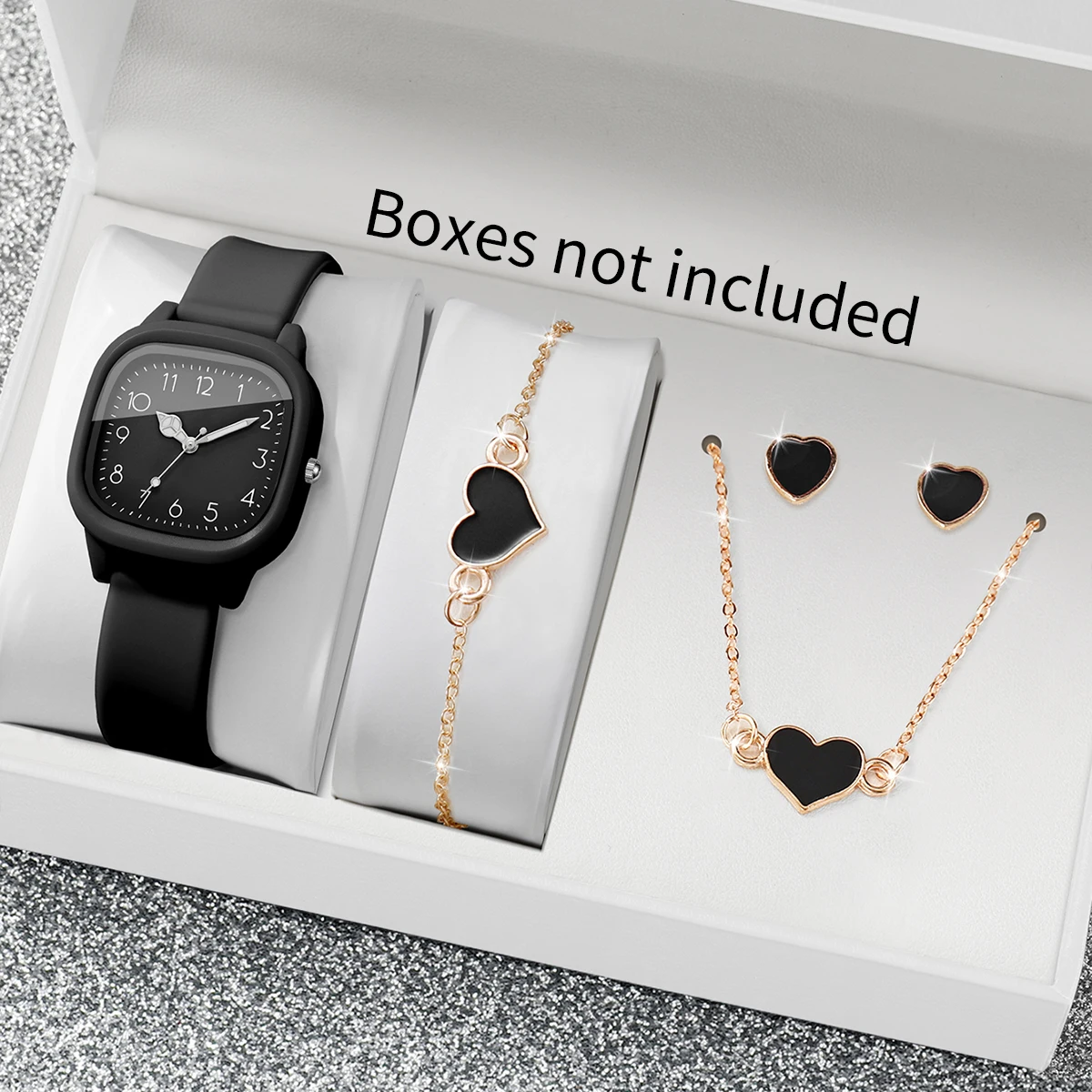 Jewelry Watches Women - 5 sztuk: modny, kwadratowy zegarek damski,