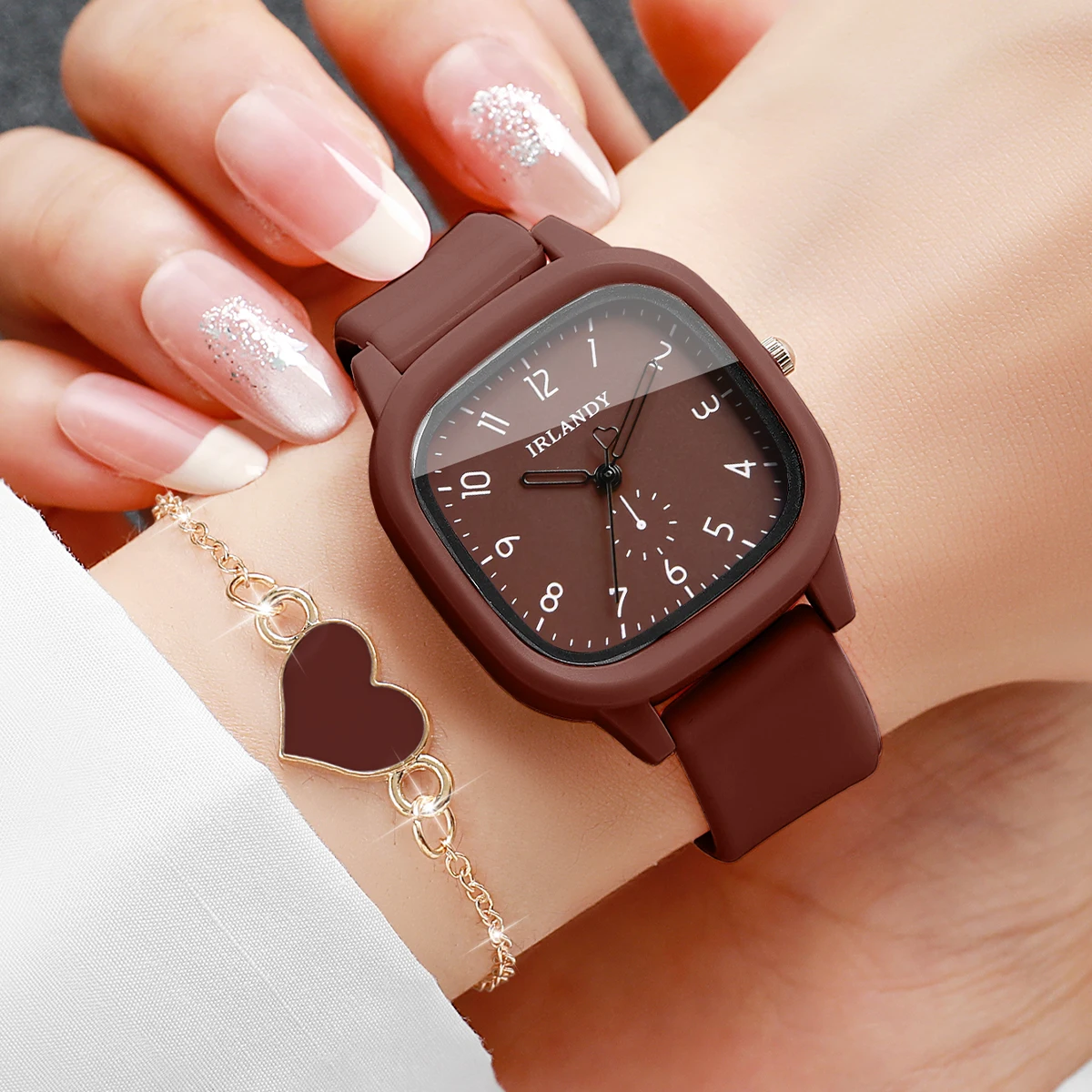 4 sztuki: modny, kwadratowy ze – Jewelry Watches Women recenzja i cena