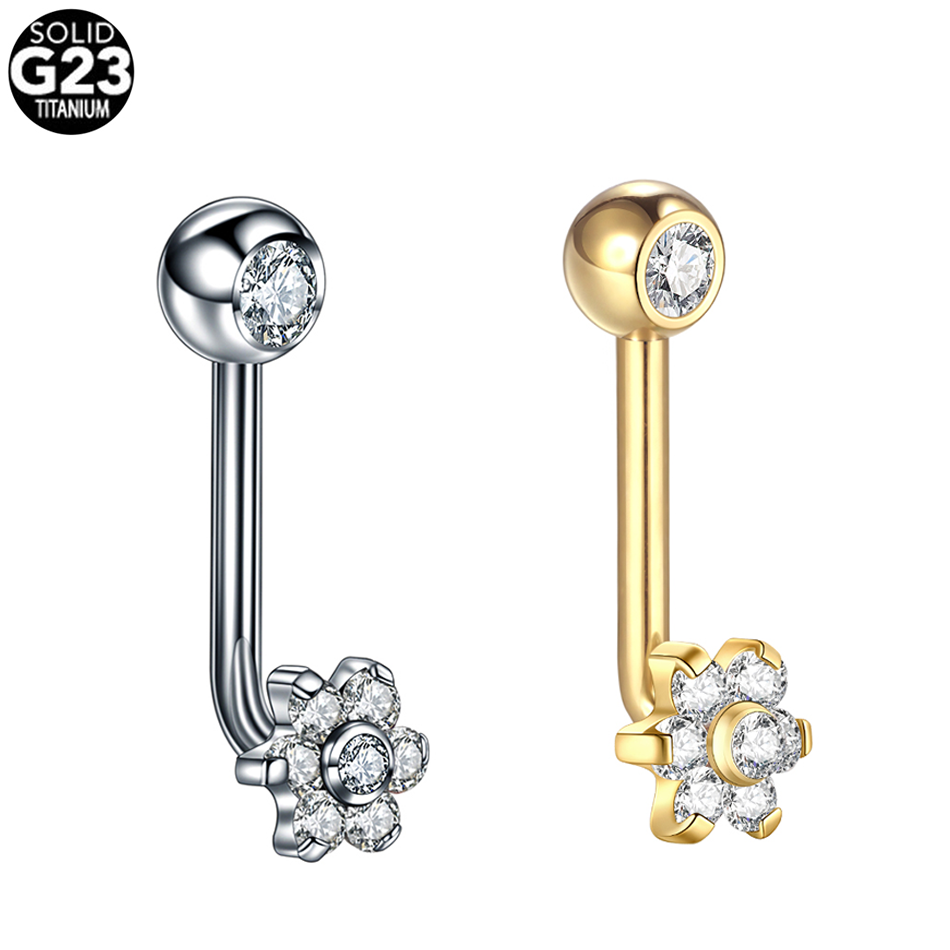 1pc 14G tytanowy kwiat Christi – Christina Jewelry & Watches Marguerite Ørestik Forgyldt Sølv recenzja i cena