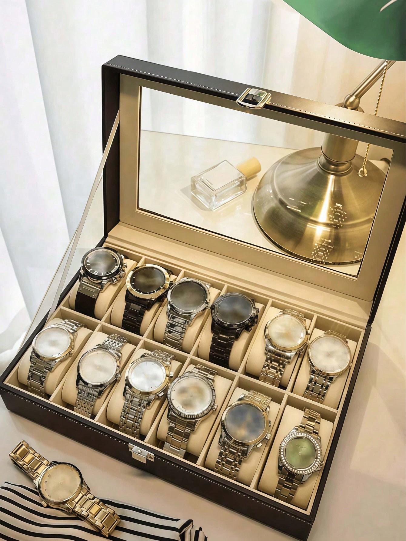 Skórzane pudełko na zegarki z  – Jewelry Watches Women recenzja i cena